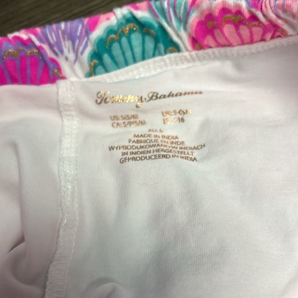 Tommy Bahama Girl’s 5/6 Pink, Teal and shimmery Gold Sea Shell Skort. Nvrworn! - Picture 2 of 7